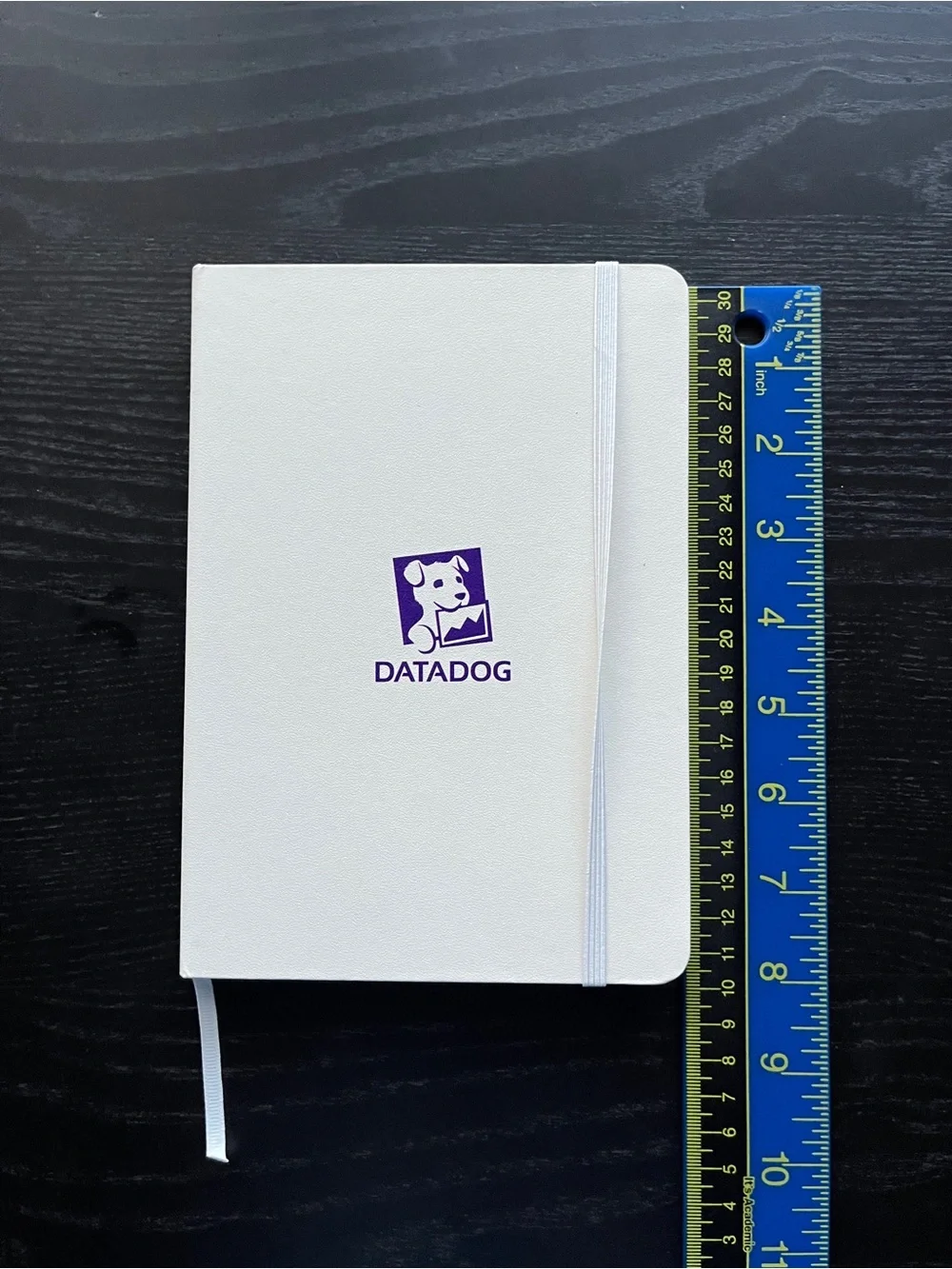 Paperage Datadog Hardcover Lined Journal Notebook White 5.7x8 Elastic Pocket